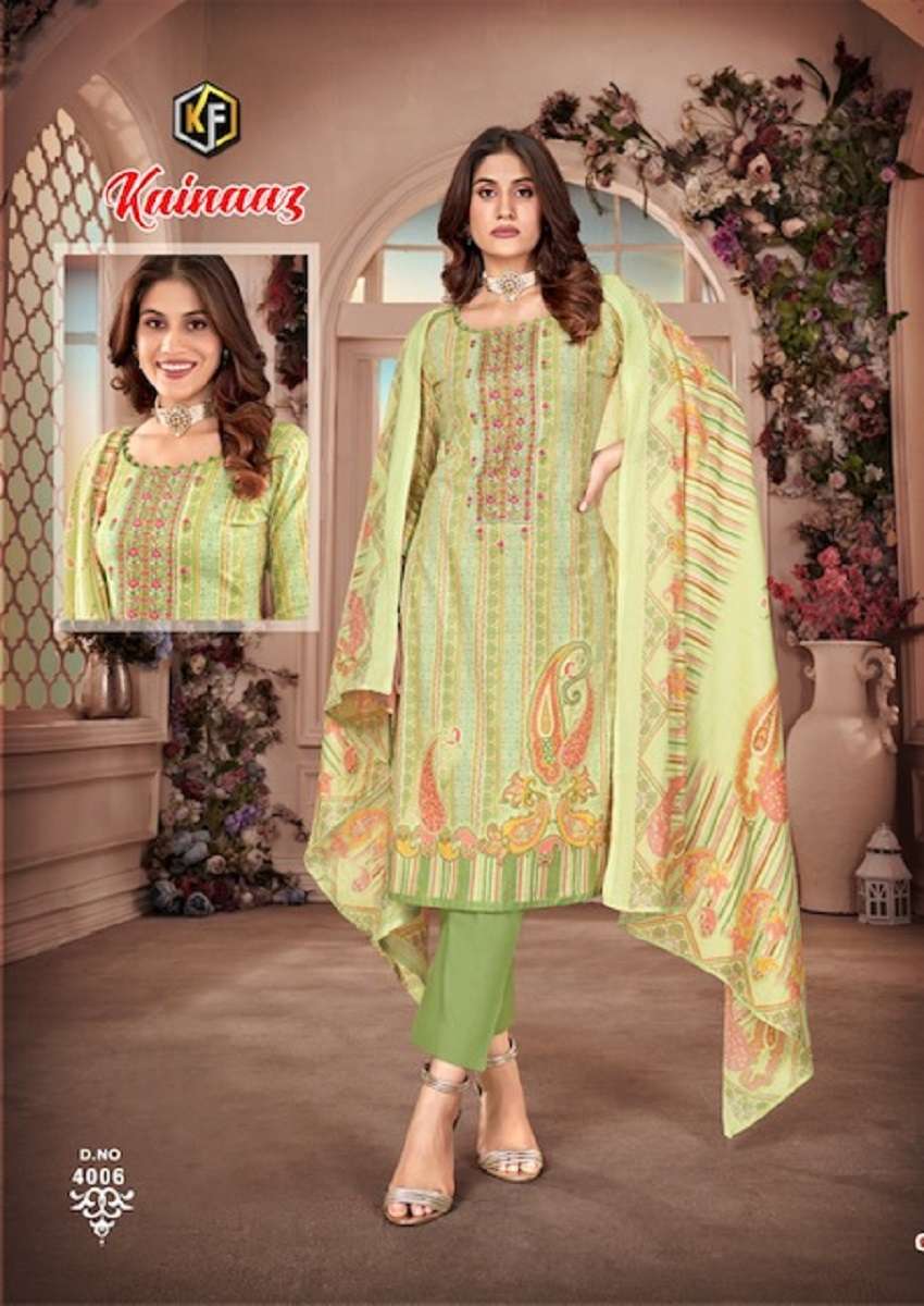 Keval Kainaaz Luxury Rich Emboidery Work Vol – 4 series 4001-4008 cotton suit