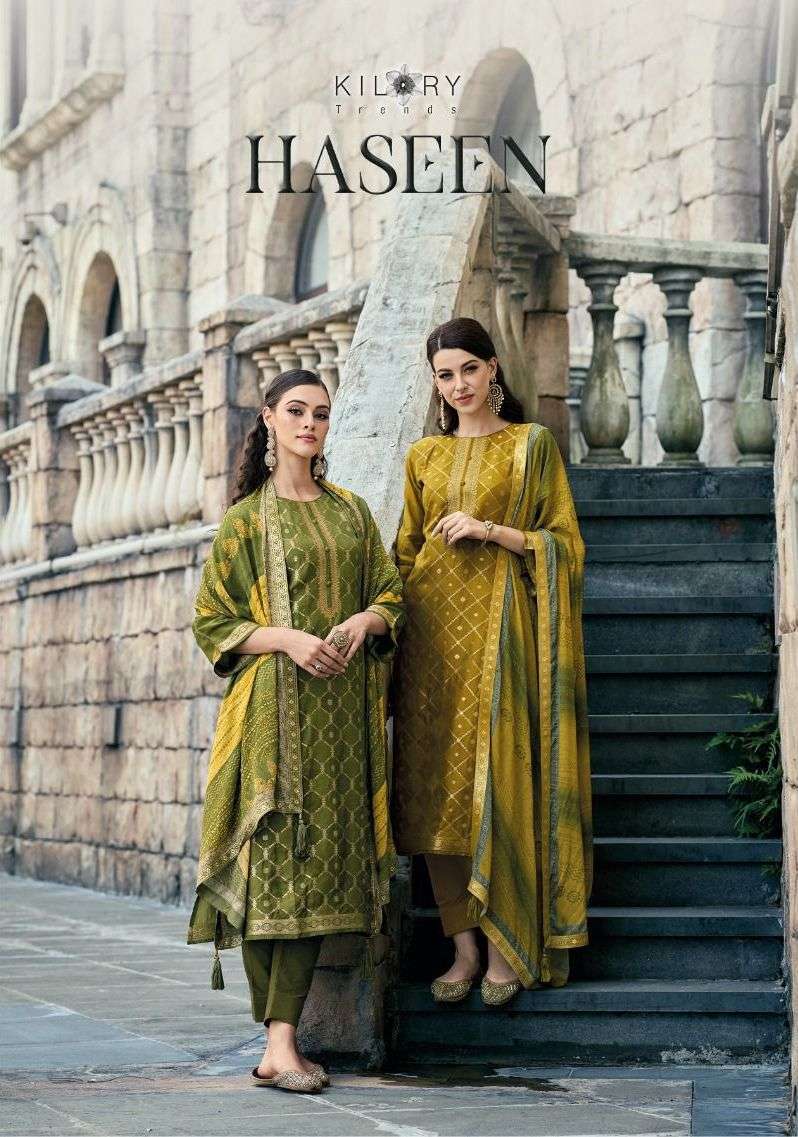kilory trends haseen series 711-716 pure jacquard silk suit 