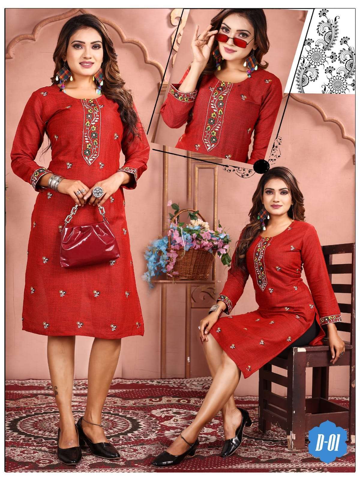 kinti simona vol 1 series 01-08 Rayon Two Tone kurti