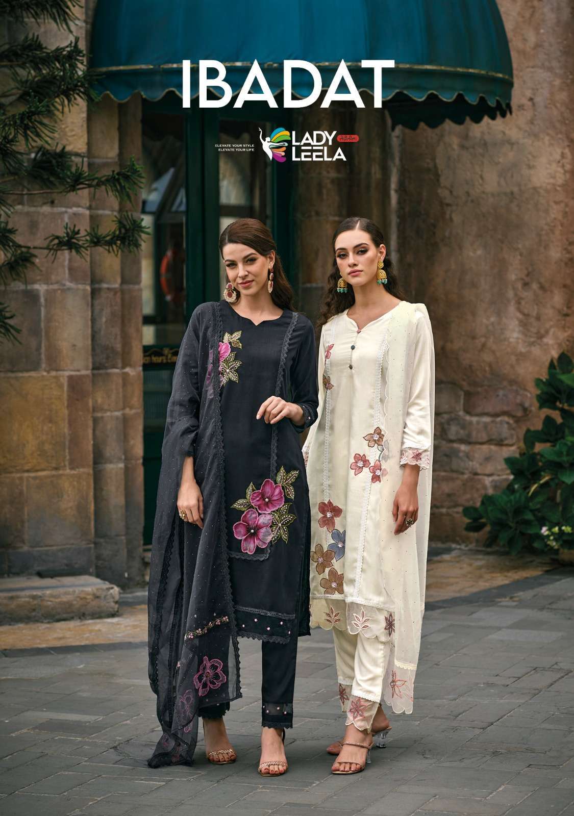 lady leela ibadat series 7021-7026 viscose readymade suit 