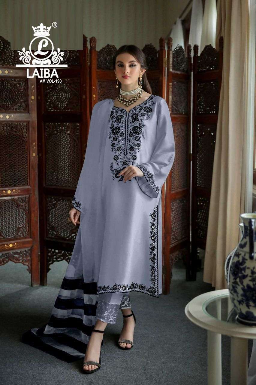 laiba am vol 190 Pure georgette with crepe inner suit