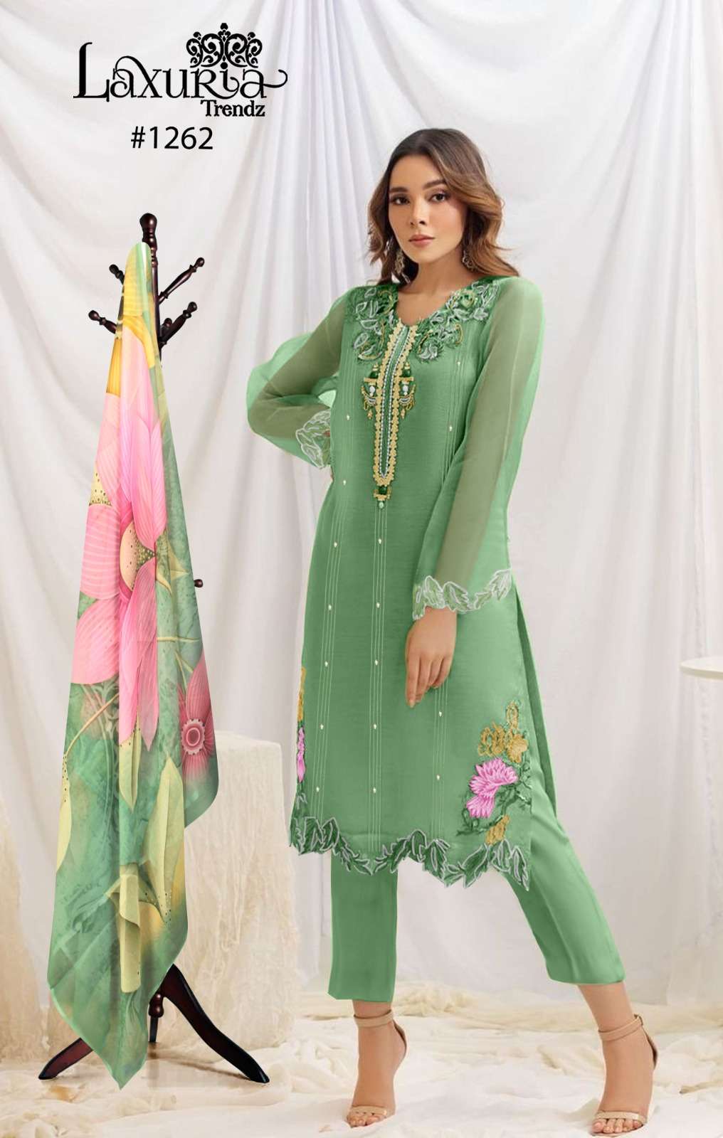 laxuria 1262 Organza intricate Tunic