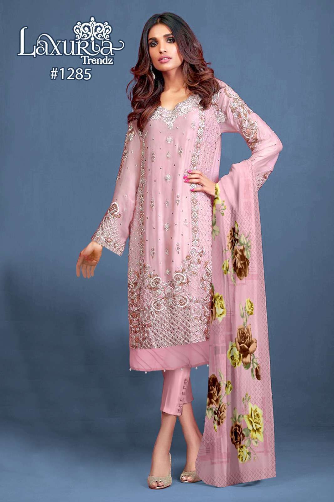 laxuria 1285 Faux Georgette Embroidery Tunic 