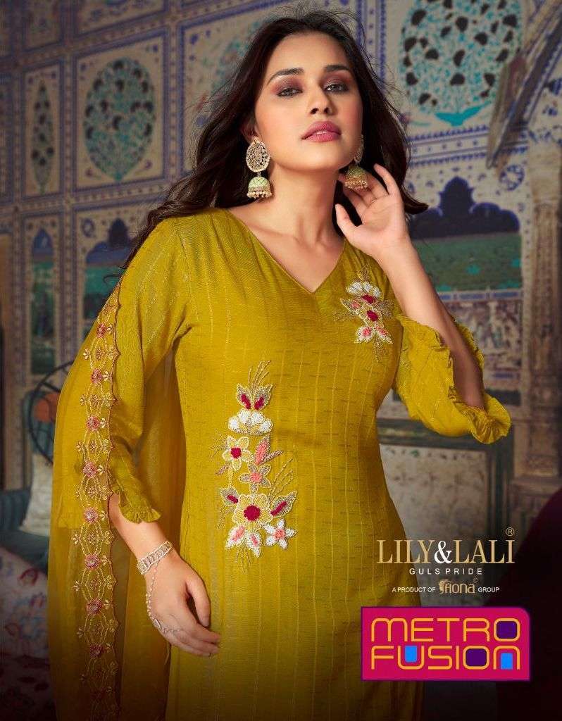 lily & lali metro fusion series 12501-12506  Fancy Viscose Fabrics With Pure Handwork suit