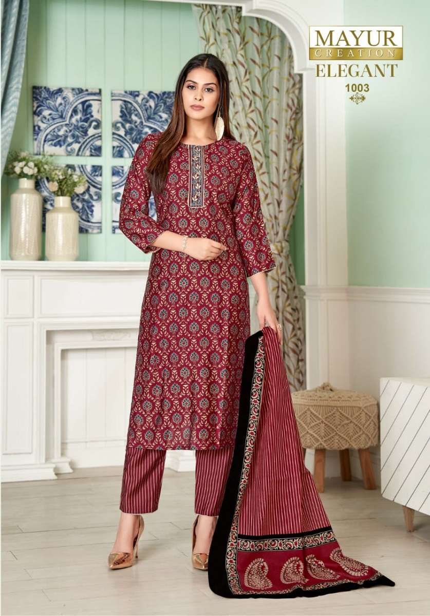 Mayur Elegant Vol-1 series 1001-1010 Pure cotton Printed suit