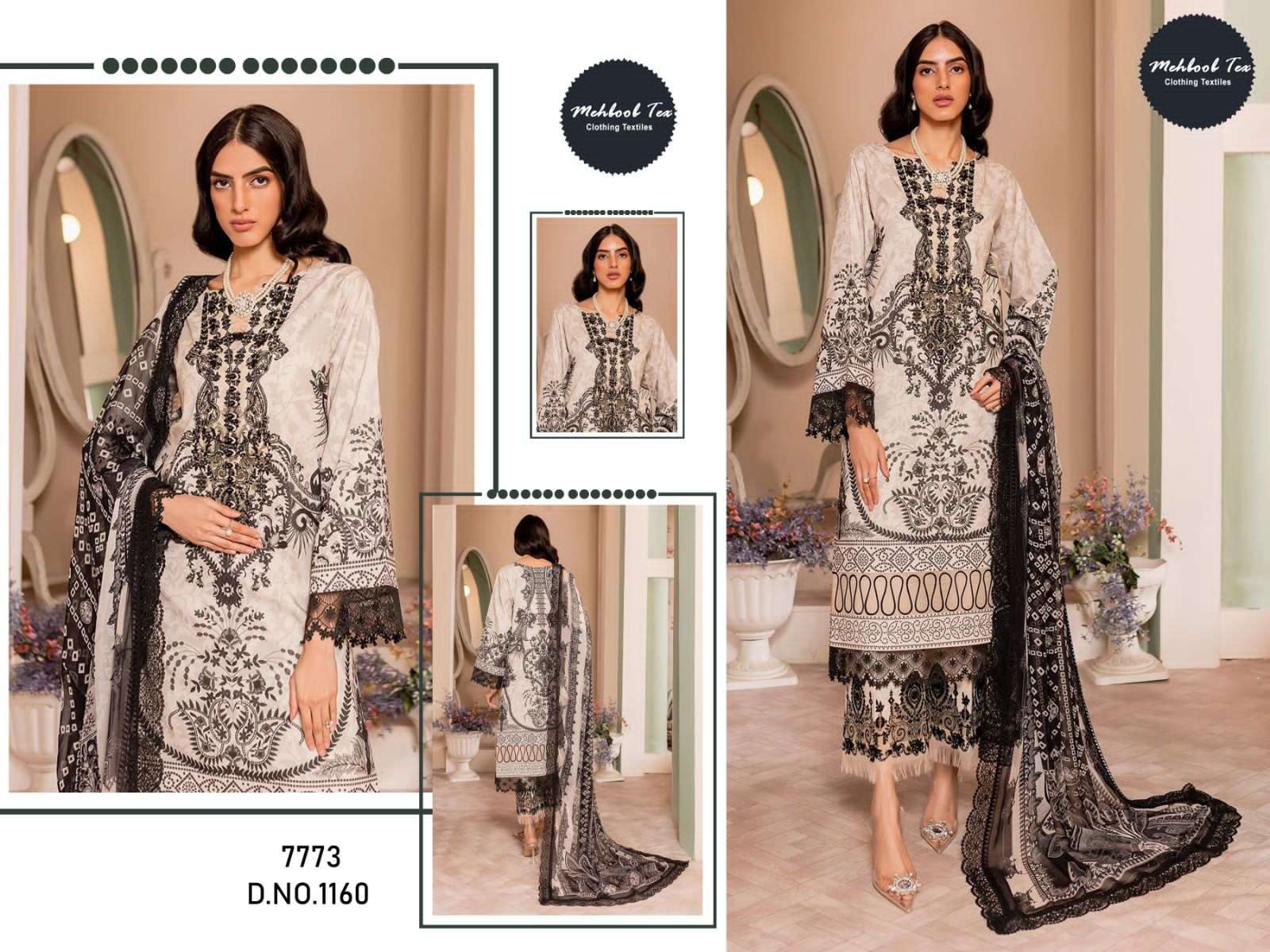 Mehboob tex 1160 designer pure cotton suit s