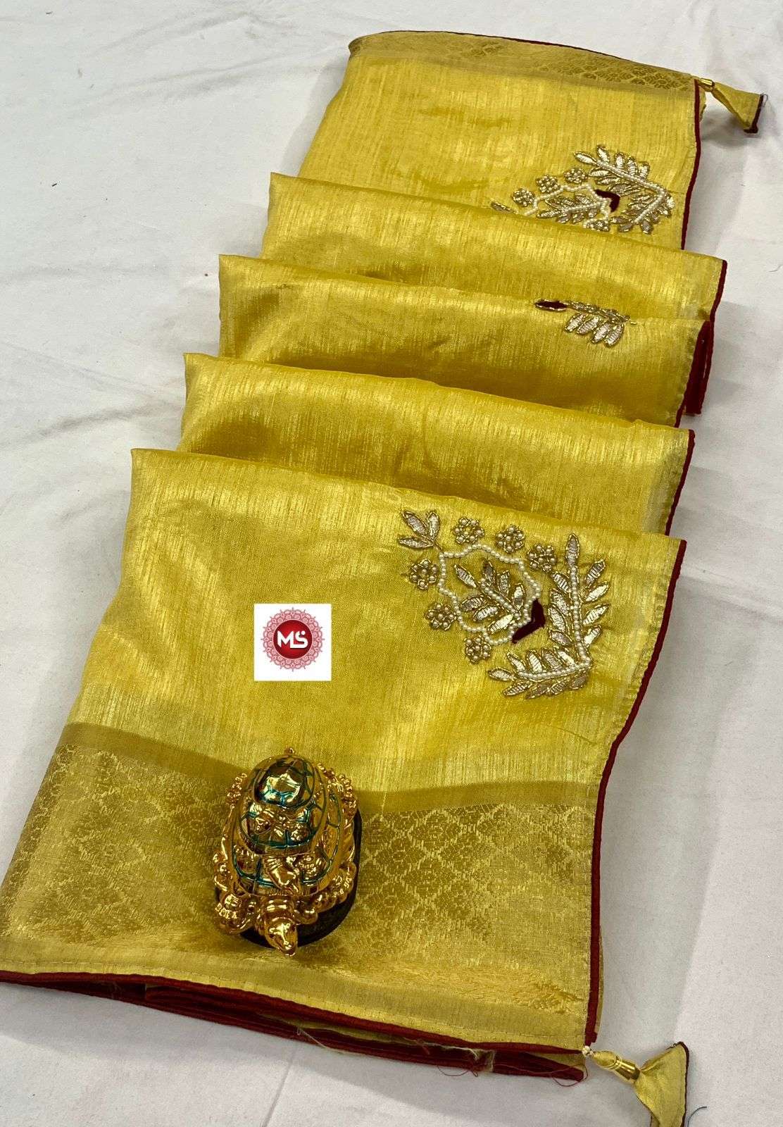 Ms brand designer hand khatli work saree 