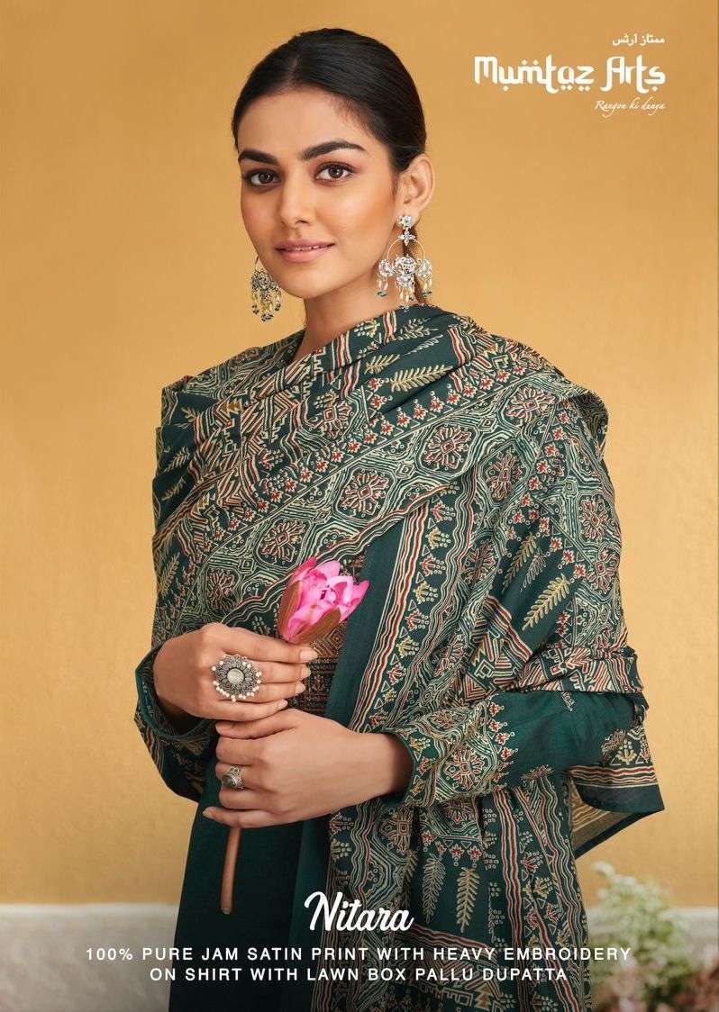 mumtaz arts nitara series 3001-3008 Pure Viscose jam satin suit