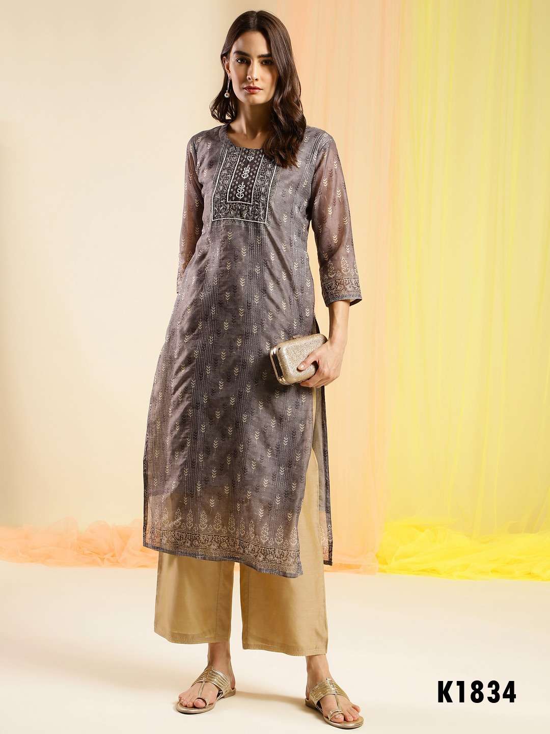 new festive wear chinon kurti 