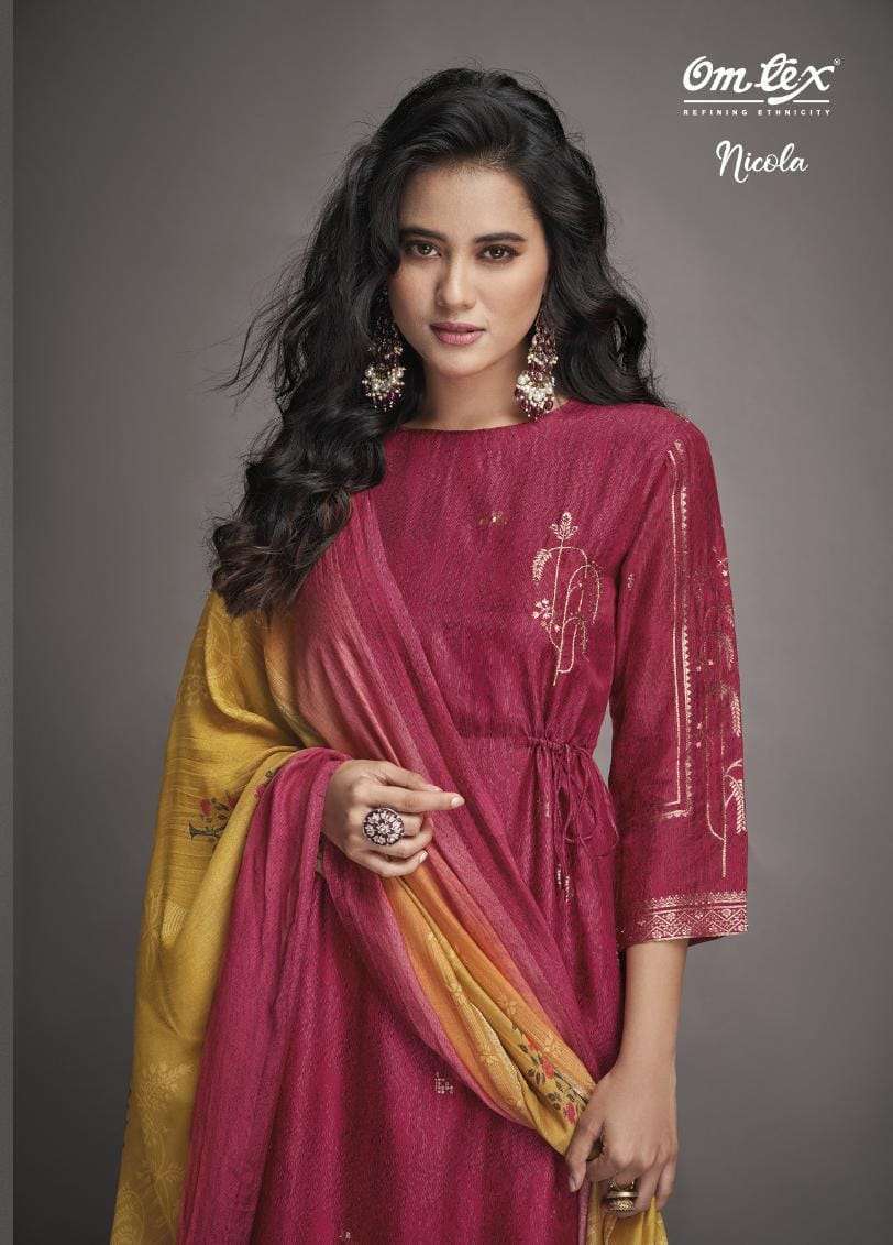 omtex nicola series 2281 aza silk handwork suit 