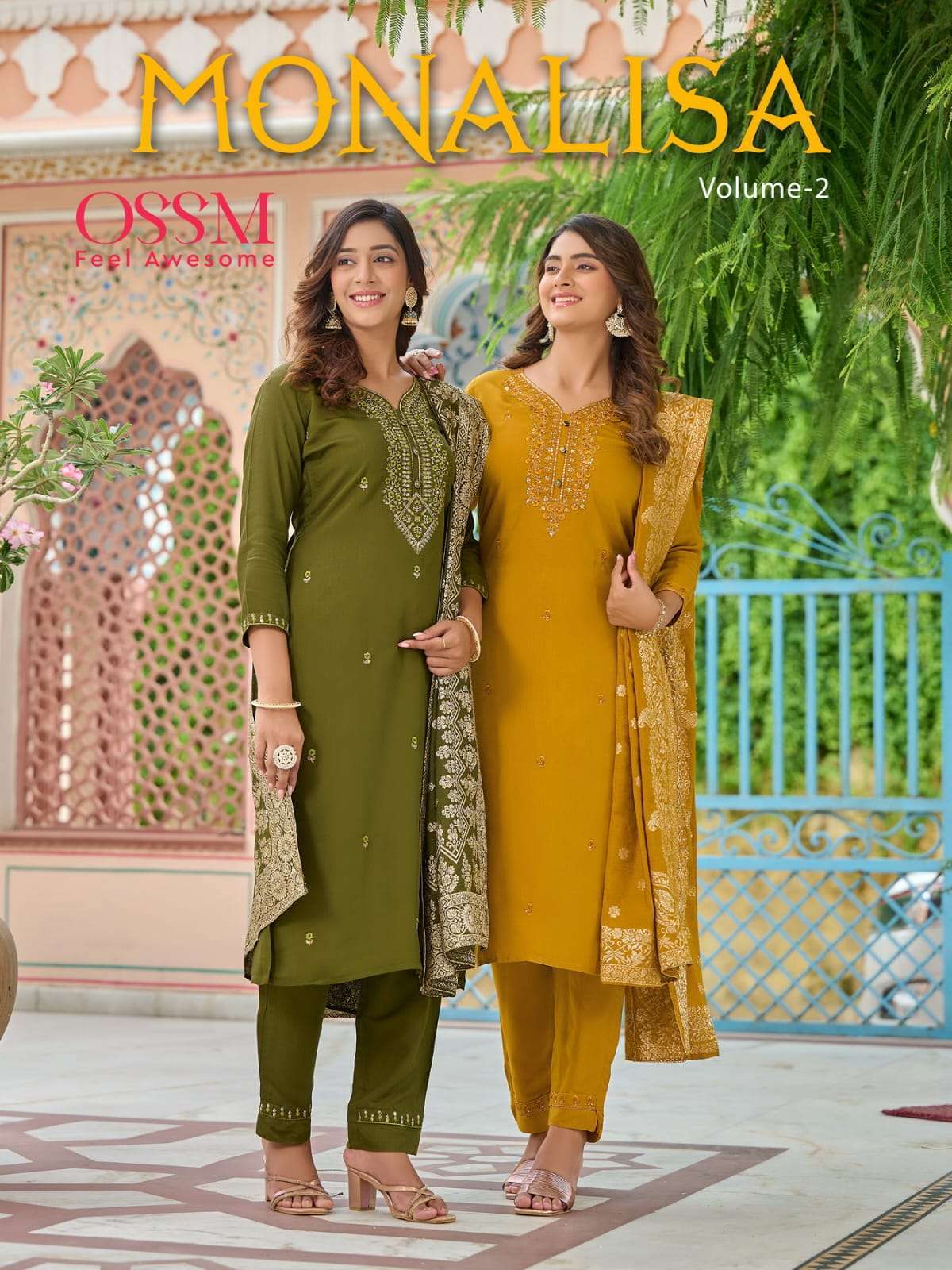 ossm monalisa vol 2 series 201-206 Premium Viscos Muslin Slub readymade suit 