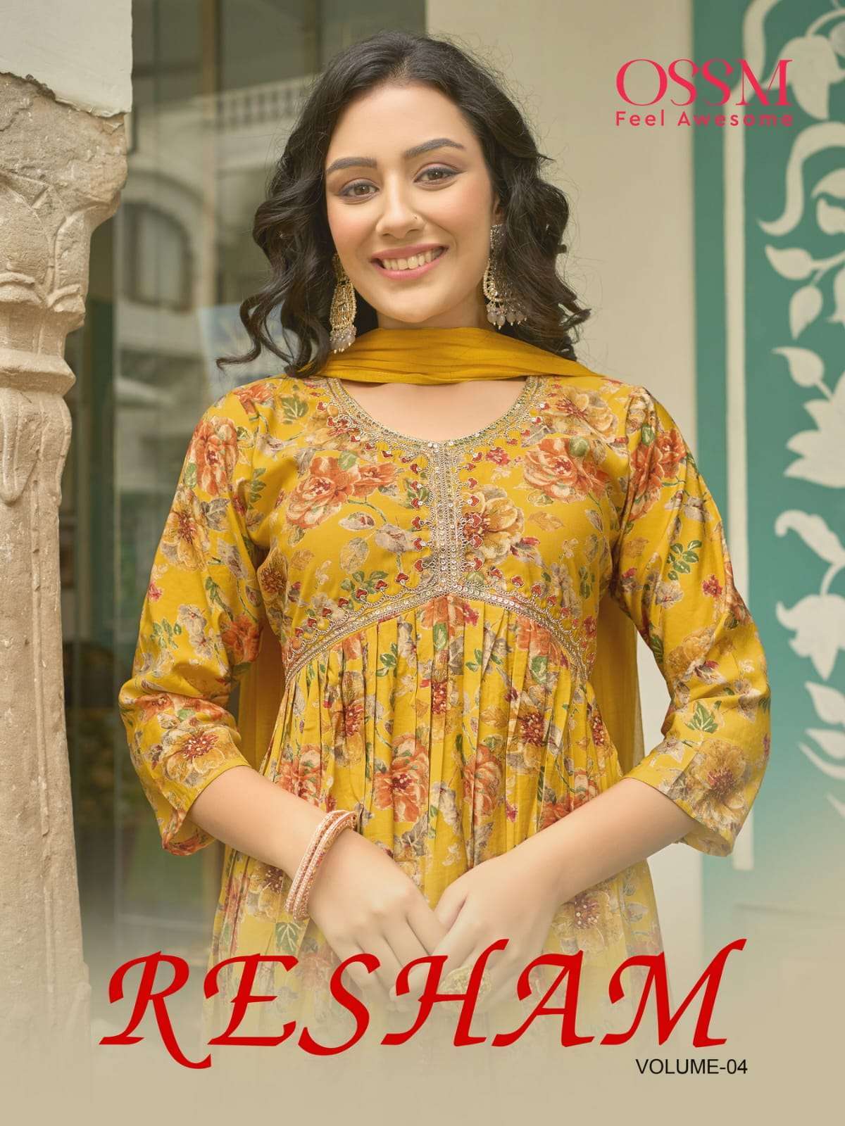 ossm resham vol 4 series 401-406 Premium Chanderi Modal Foil Print suit