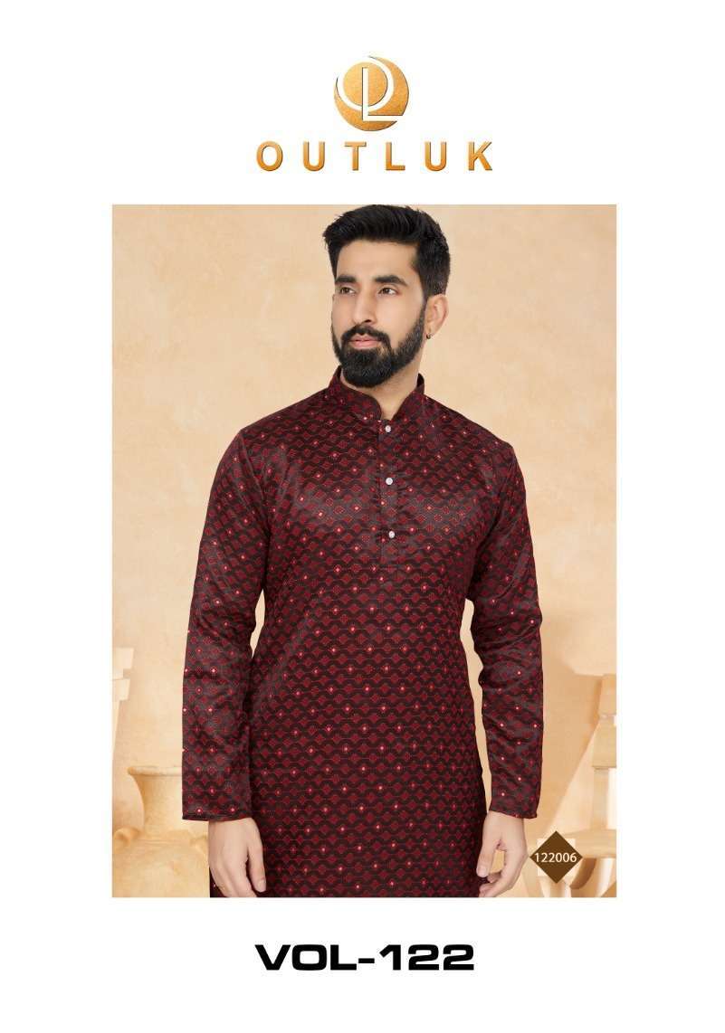 outluk vol 122 series 122001-122006 Jacquard Self Worked kurta pajama 