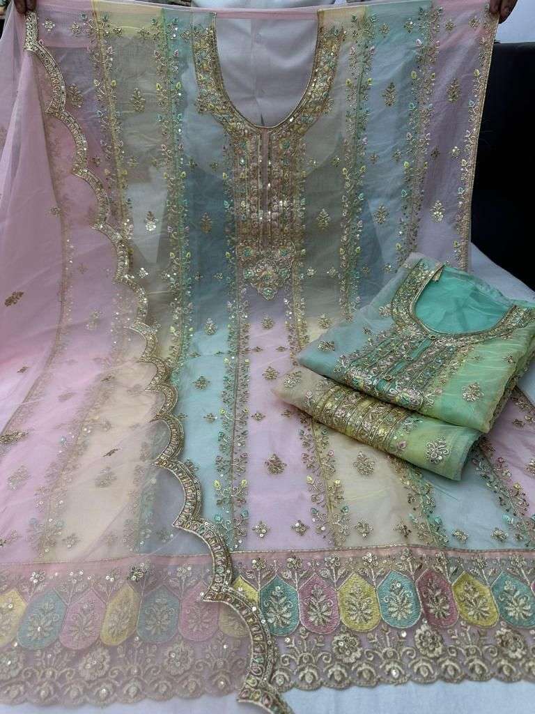 pr organza nasha organza handwork suit 