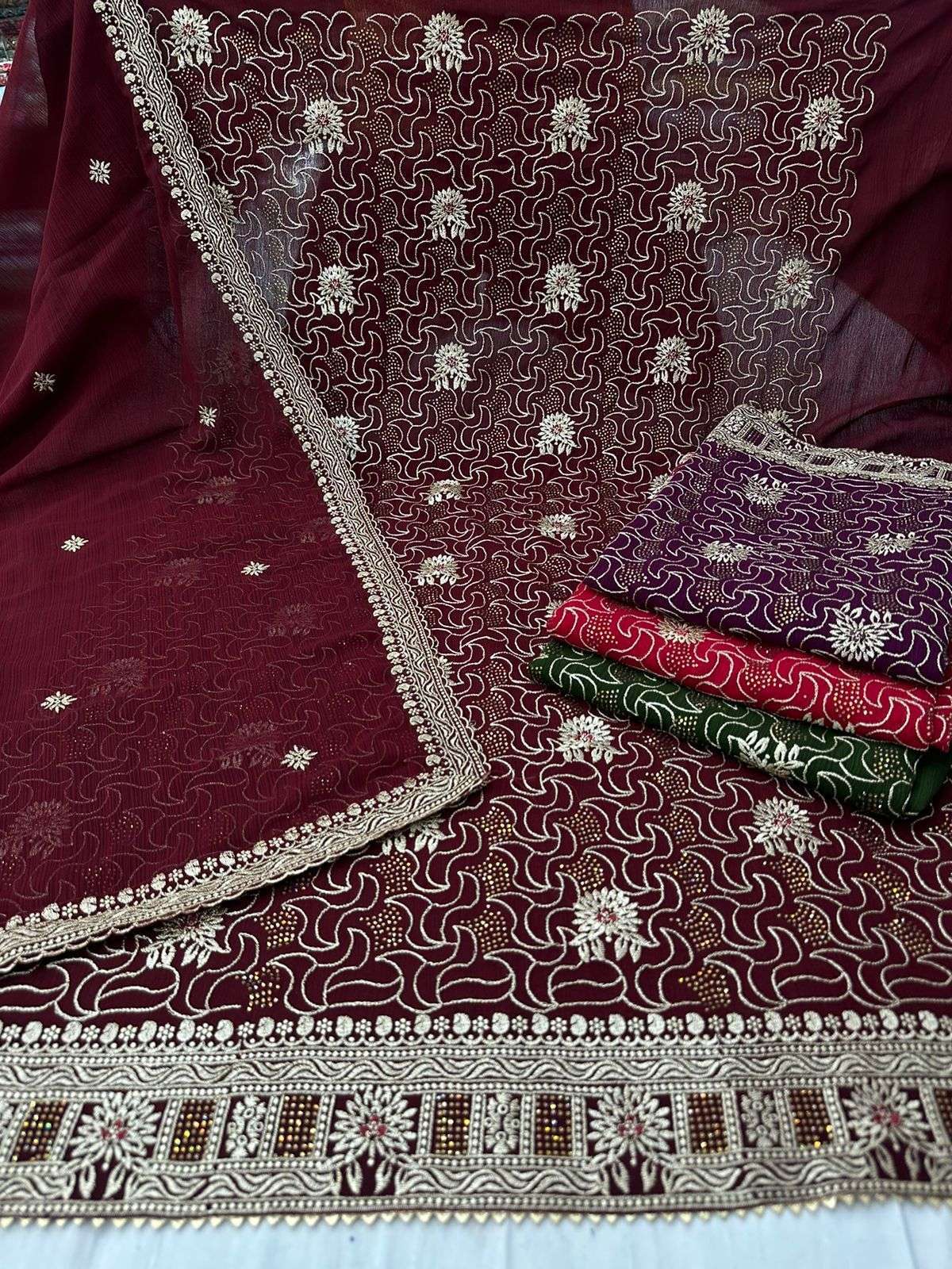 pr siddhi Pure zomato silk with swaroski suit