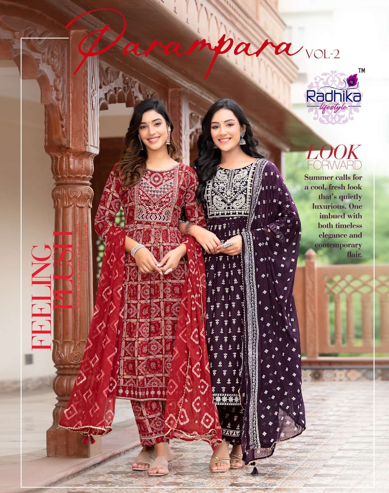 radhika parampara vol 2 series 2001-2008 heavy rayon print readymade suit 