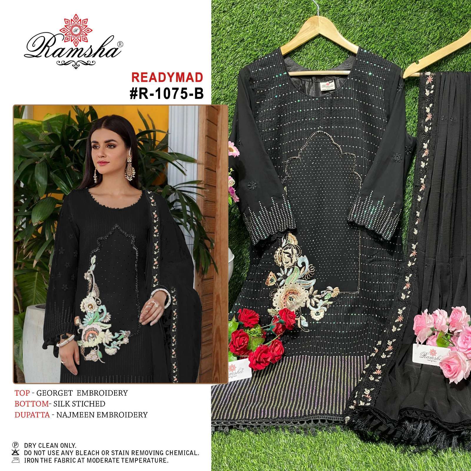 ramsha R-1075 georgette embroidery suit 