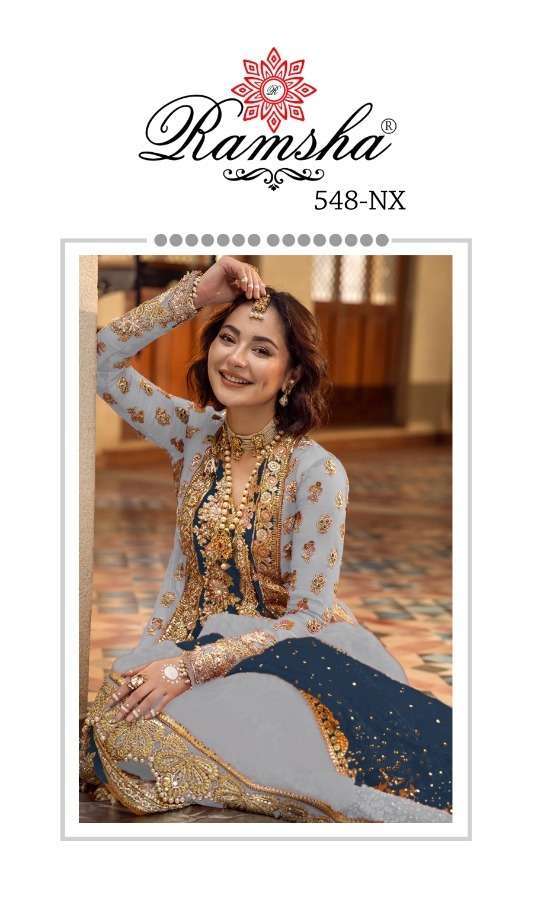 ramsha R-548 nx organza embroidery suit