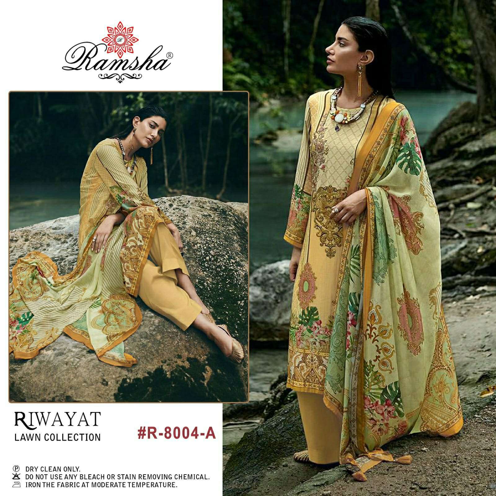 ramsha riwayat lawn collection designer cambric suit 