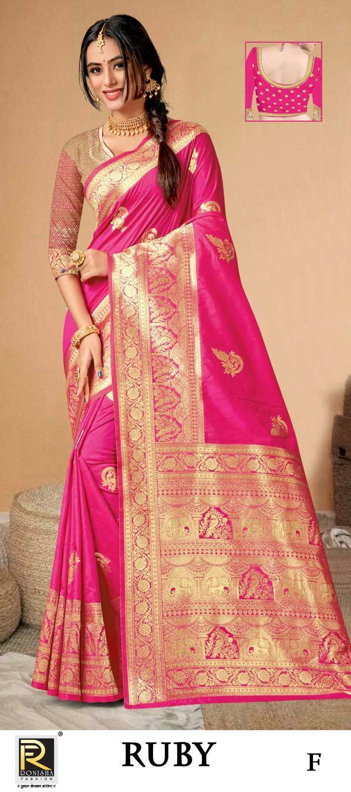 ranjna saree ruby banarasi silk saree