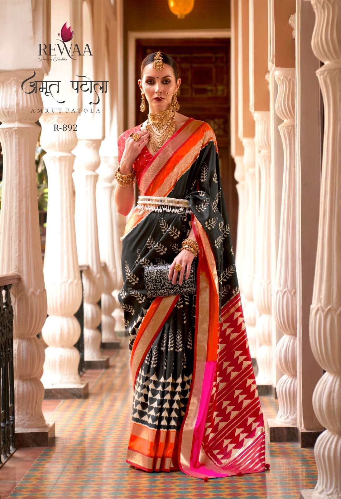 rewaa amrut patola designer pv silk saree