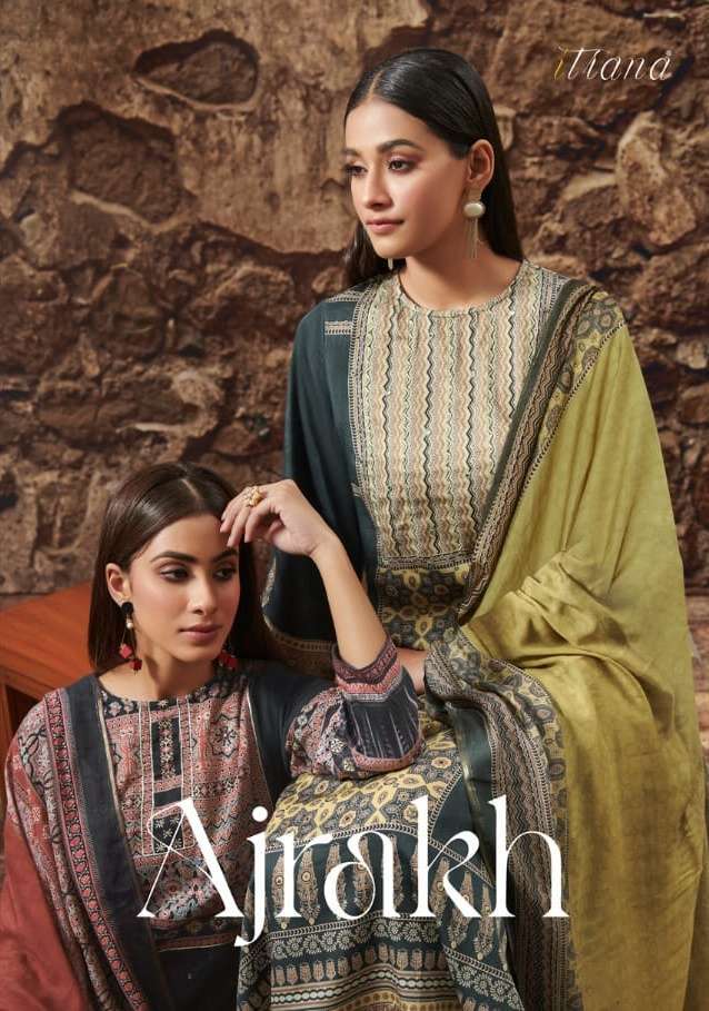 sahiba itrana ajrakh cotton satin heavy digital print work suit 