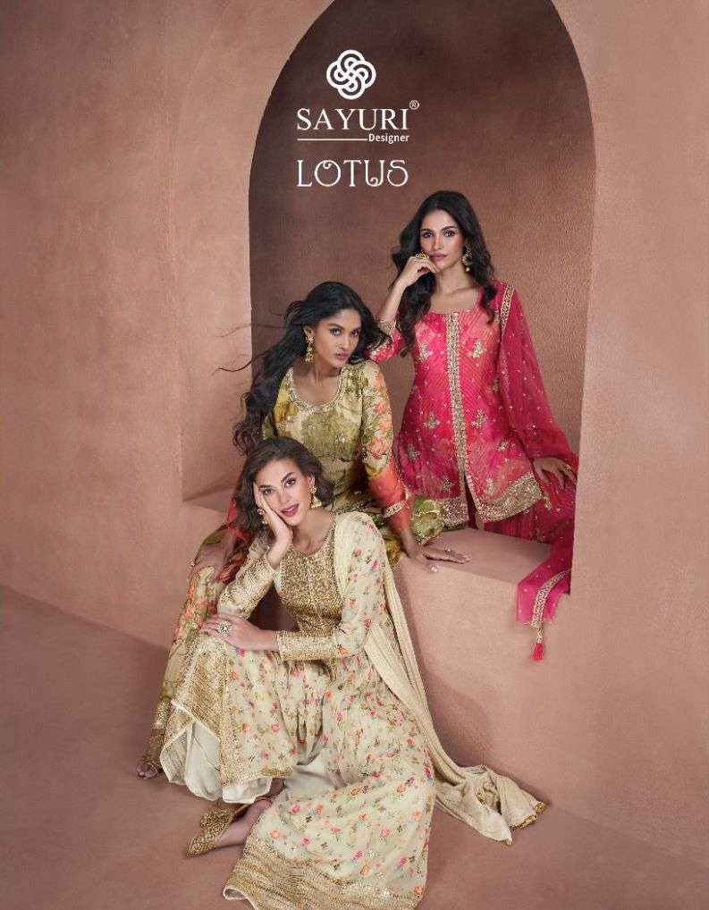 sayuri designer lotus series 5296-5299 real georgette readymade suit