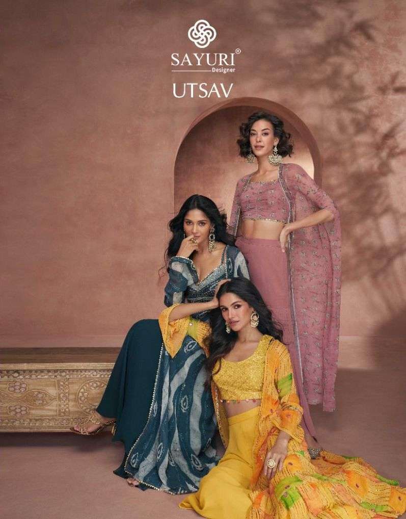 sayuri utsav series 5292-5295 real georgette long dresses