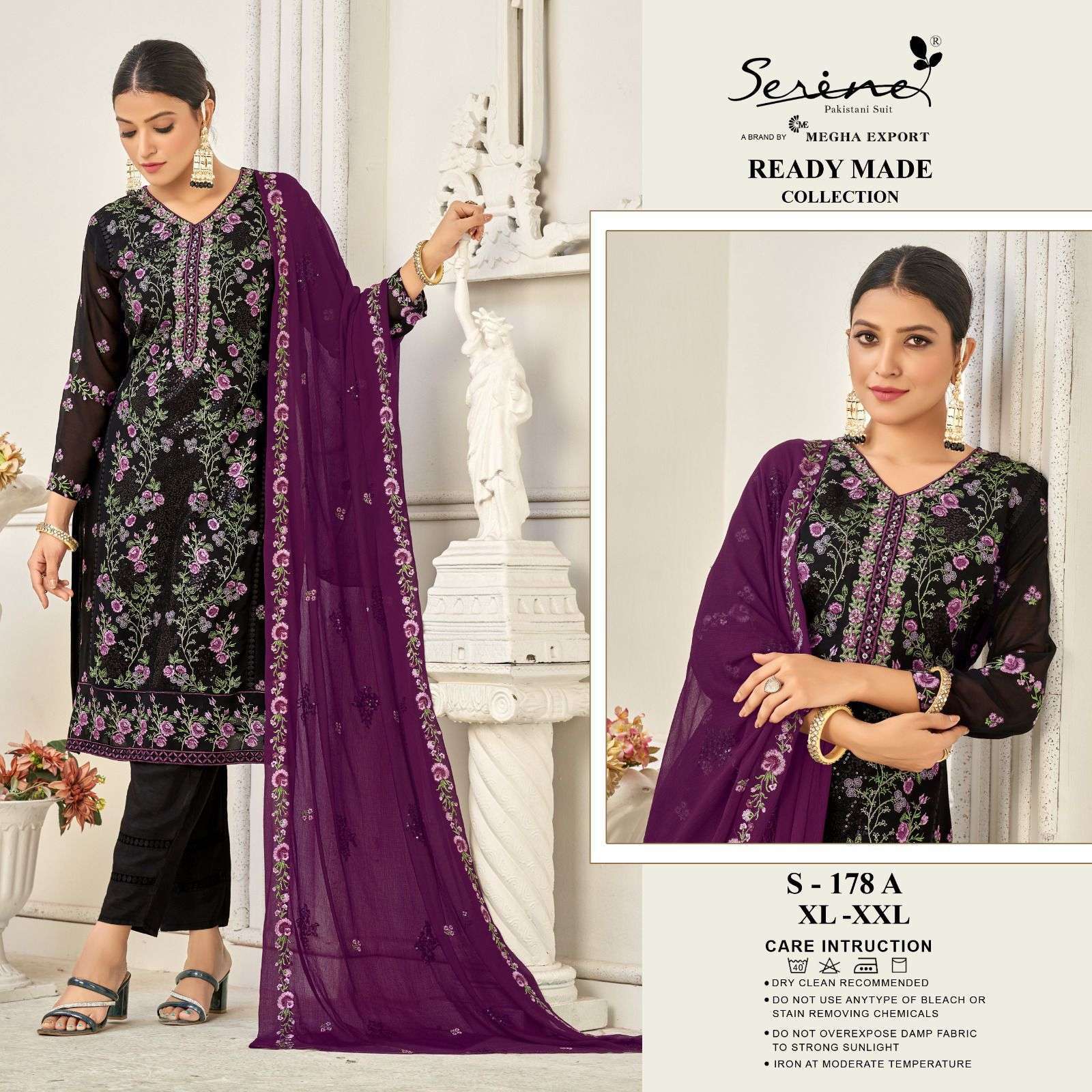 serine 178 abcd faux georgette heavy embroidered suit 