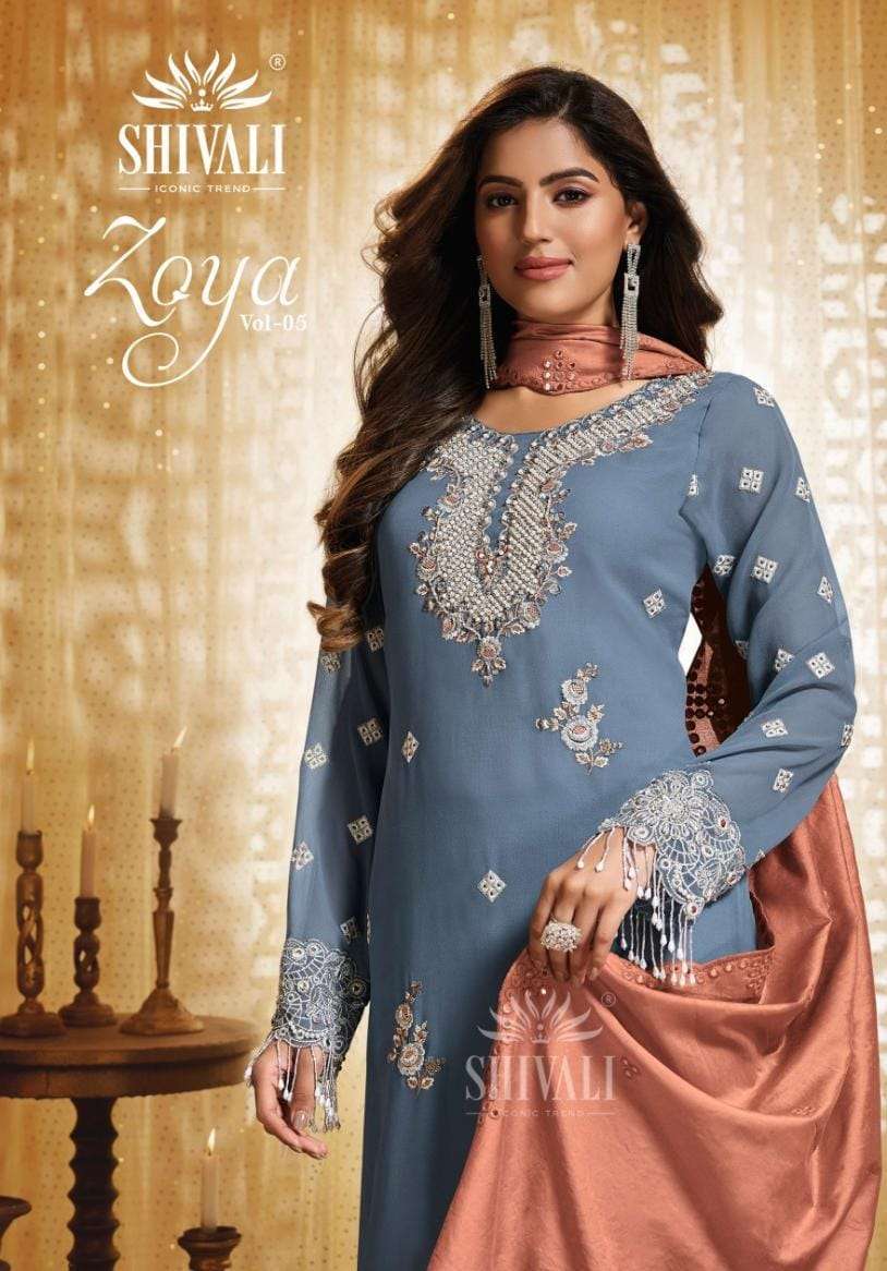 shivali zoya vol 5 georgette Straight Cut with Pants Pakistani Concept Collection