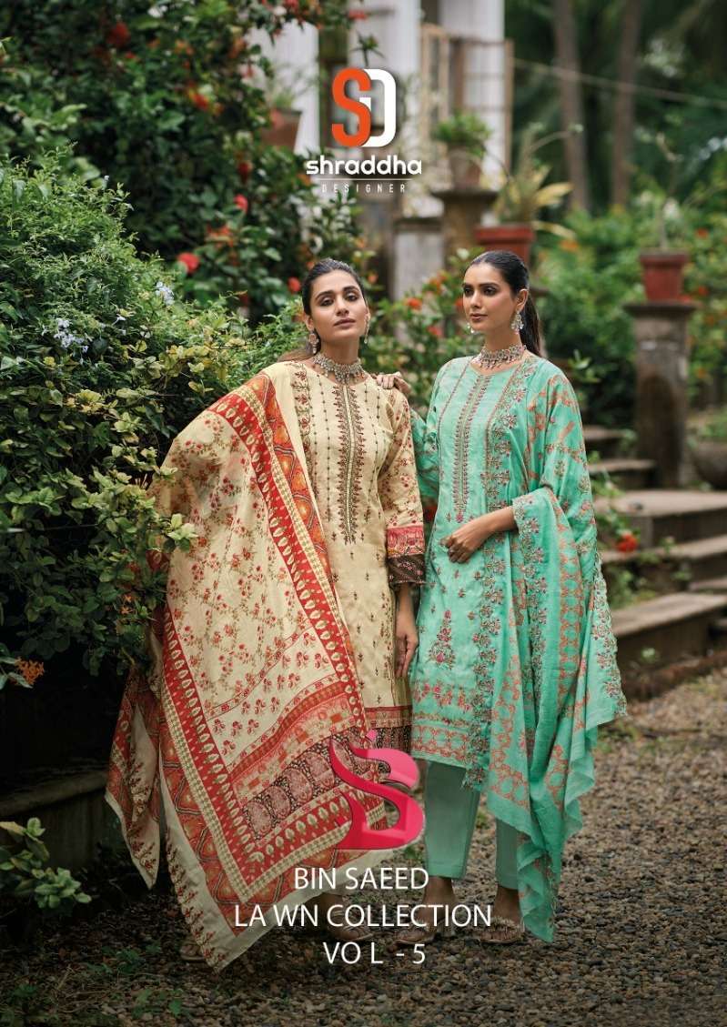 shraddha bin saeed lawn collection vol 5 series 50001-50004 Pure Cotton suit