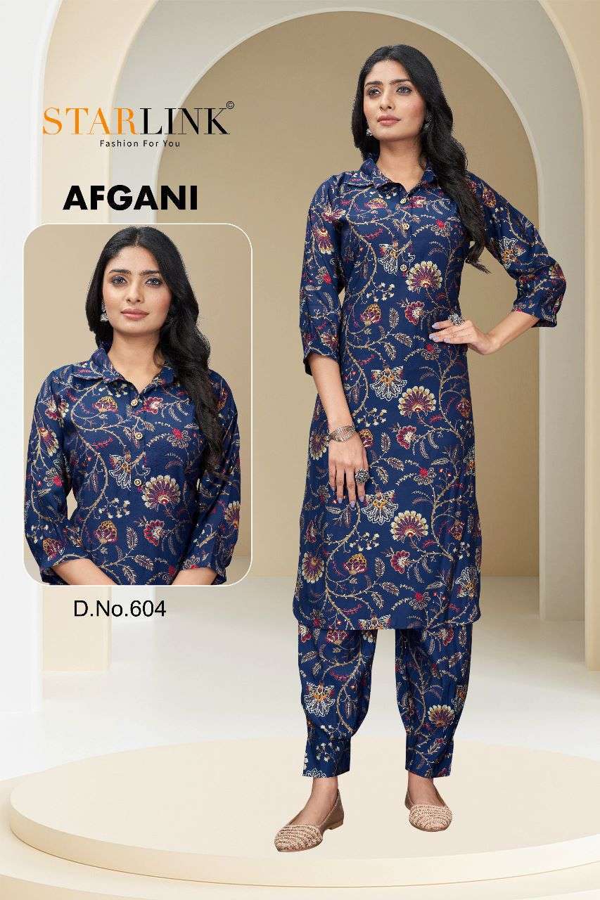 starlink afgani series 601-612 viscose chanderi co ord sets