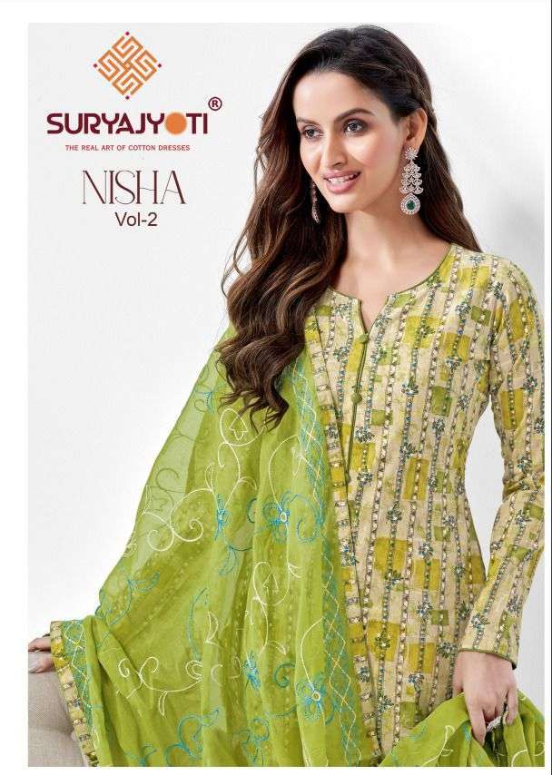 suryajyoti nisha vol 2 series 2001-2008 cambric print suit 