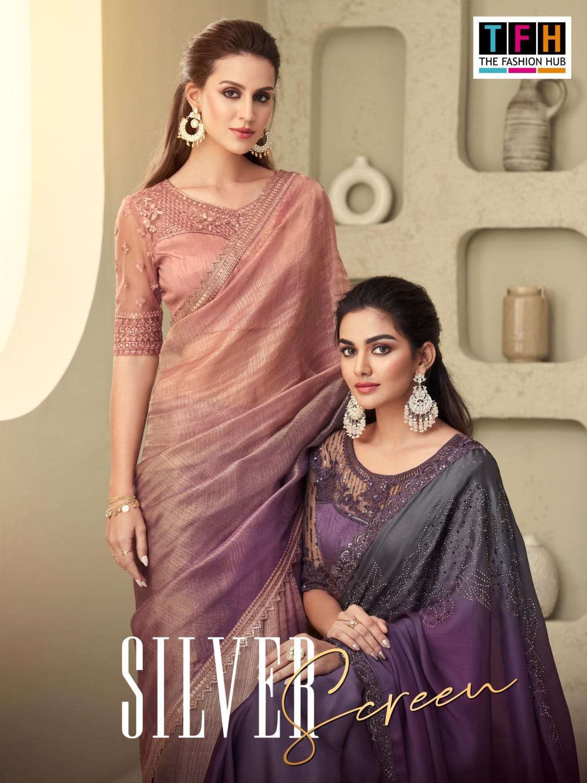 tfh silver screen vol 18 series 28001-28018 fancy silk saree