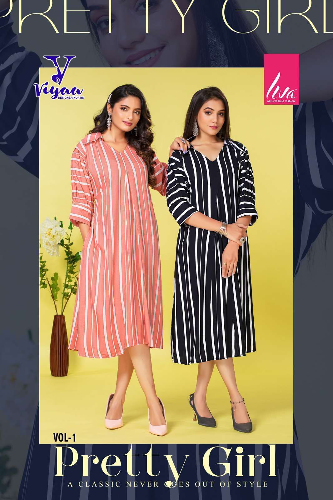 viyaa designer pretty girl vol 1 series 101-108 pure rayon kurti 