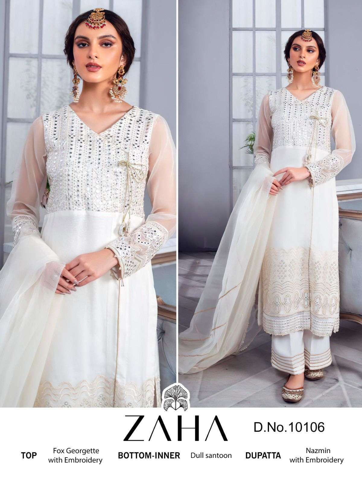 zaha 10106 georgette embroidery suit 