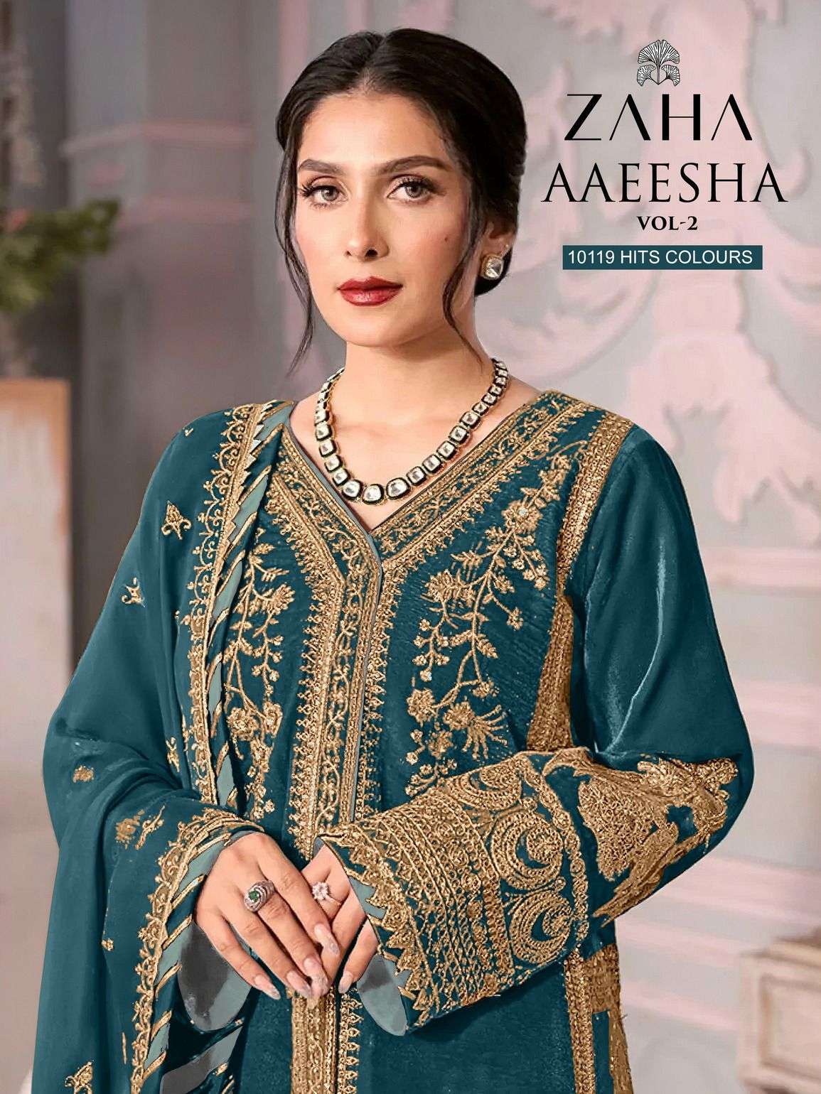 zaha aaeesha vol 2 10119 efg heavy georgette suit