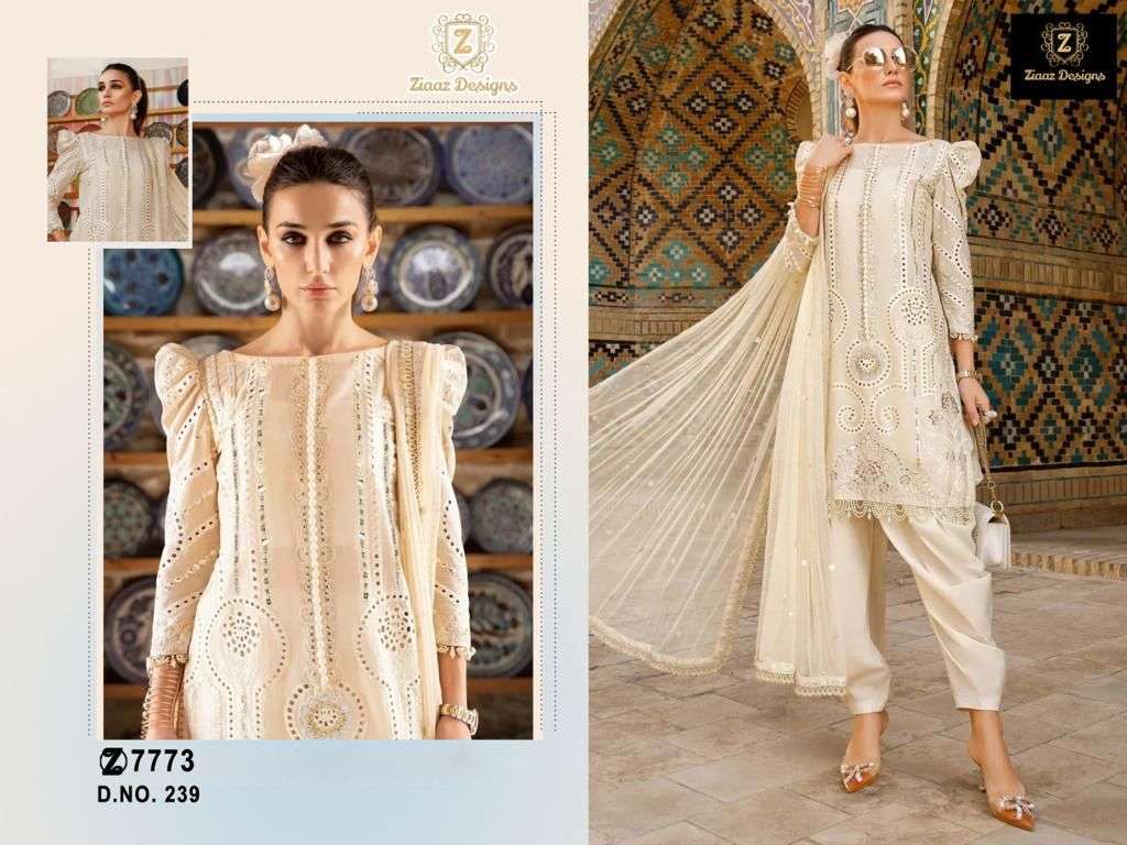 ziaaz designs 237-240 designer cambric cotton suit 