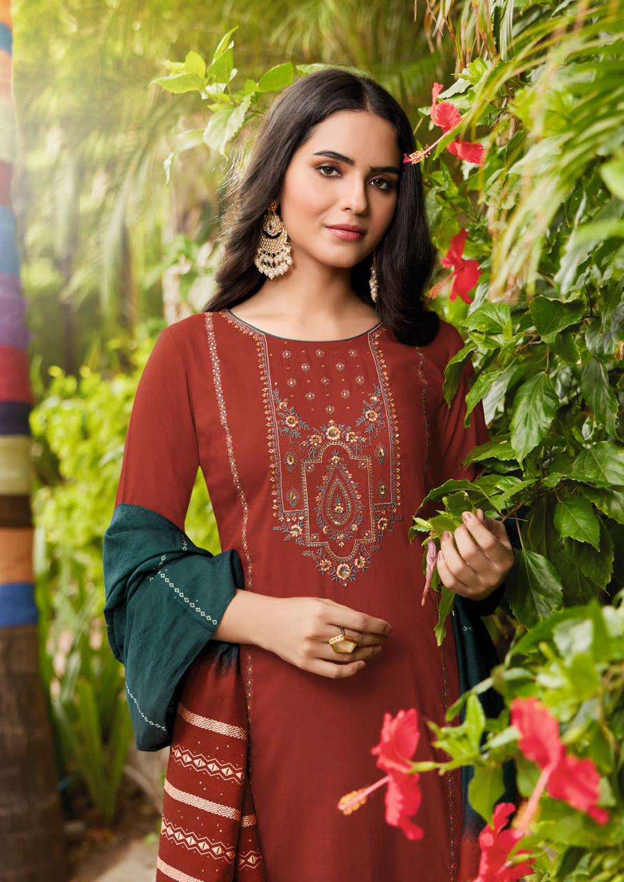 aarohi vol 10 designer heavy chinon suit 