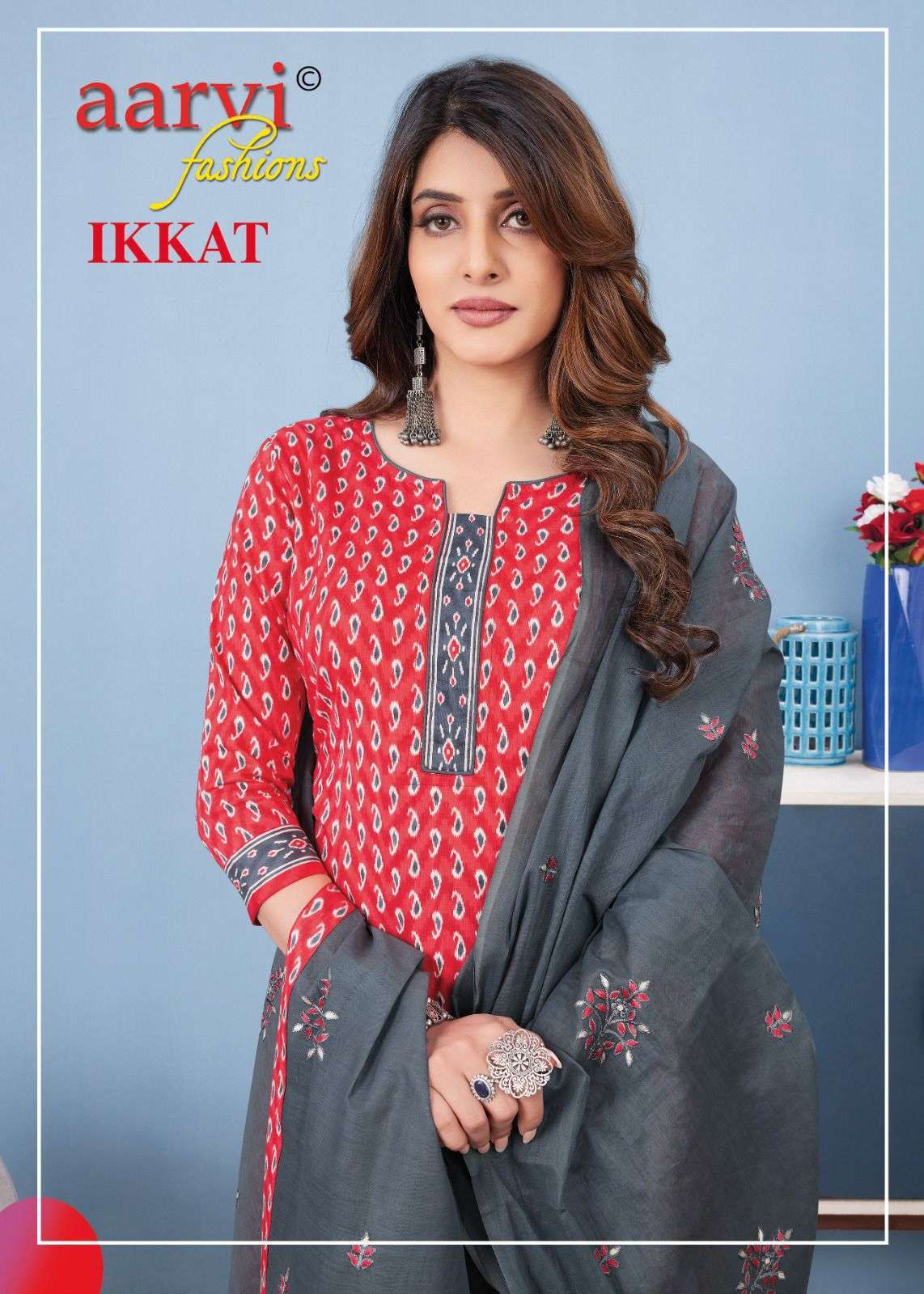 aarvi fashion ikkat vol 1 series 7170-7177 Jaquard Cotton readymade suit