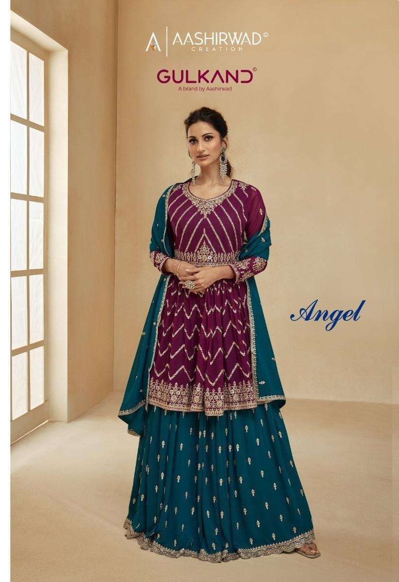 aashirwad angel series 9714-9718 real georgette suit 