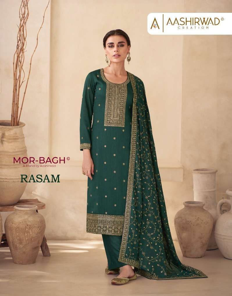 aashirwad morbagh rasam series 9761-9764 premium silk suit 