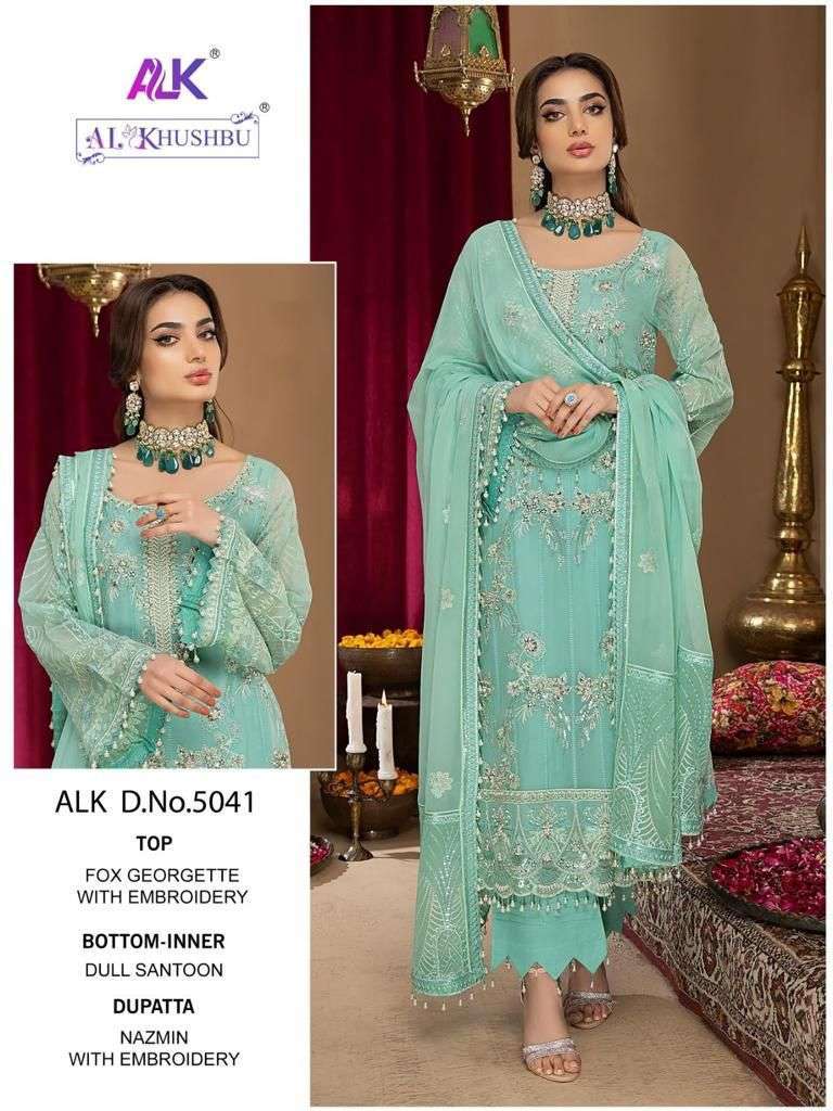 al khushbu 5041 georgette heavy embroidered suit 