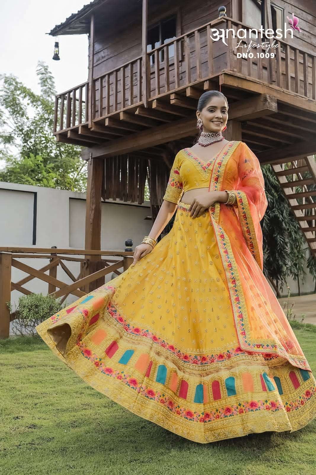 anantesh lifestyle 1009 premium net lehenga 