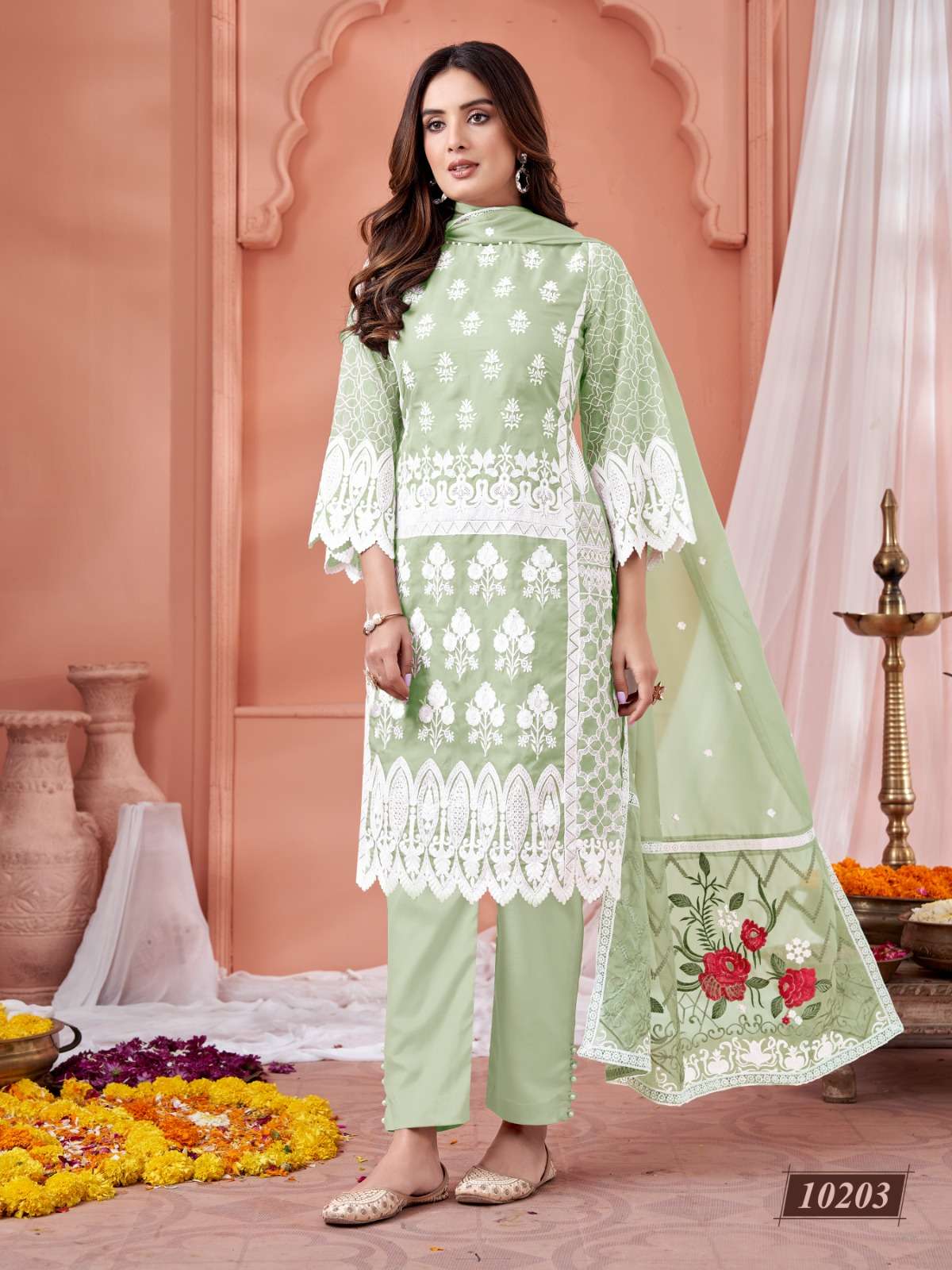 anjubaa vol 20 designer soft organza suit 