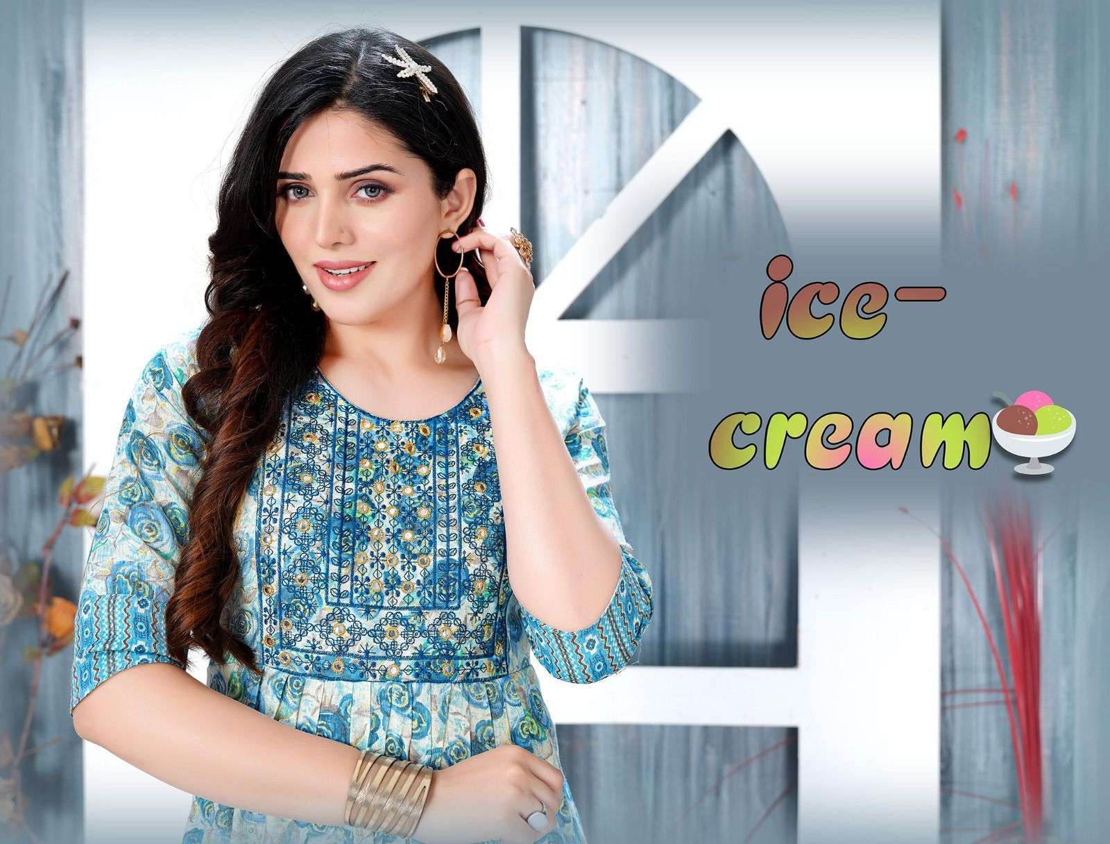 beauty queen  ice cream series 1201-1208 hevay 14 kg rayon kurti