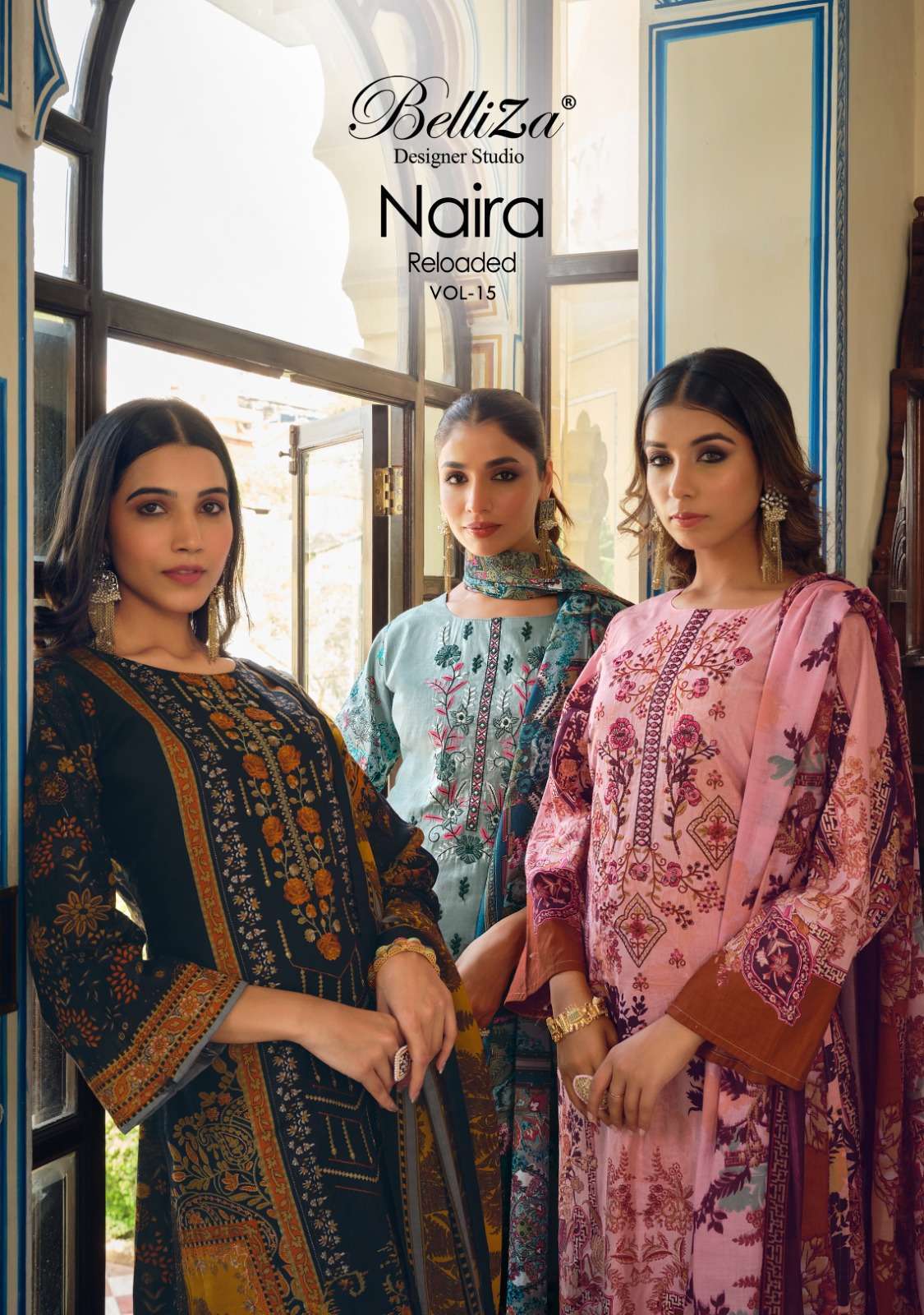 belliza naira vol 15 series 809001-809010 Pure Cotton suit