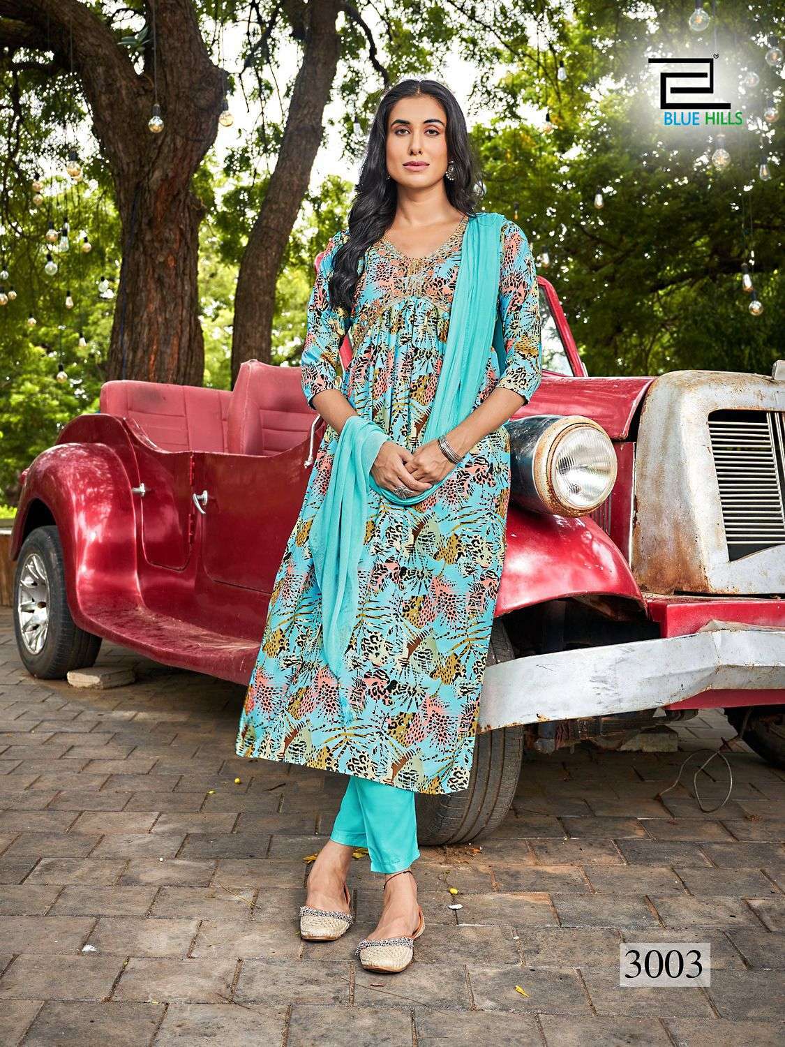 blue hills dolphin vol 3 series 3001-3008 Poly Rayon digital print suit