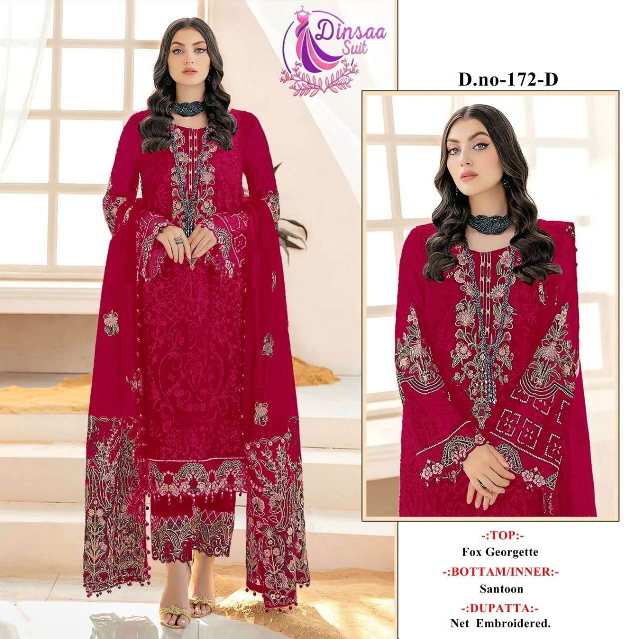 dinsaa suit DS-172 designer georgette suit 