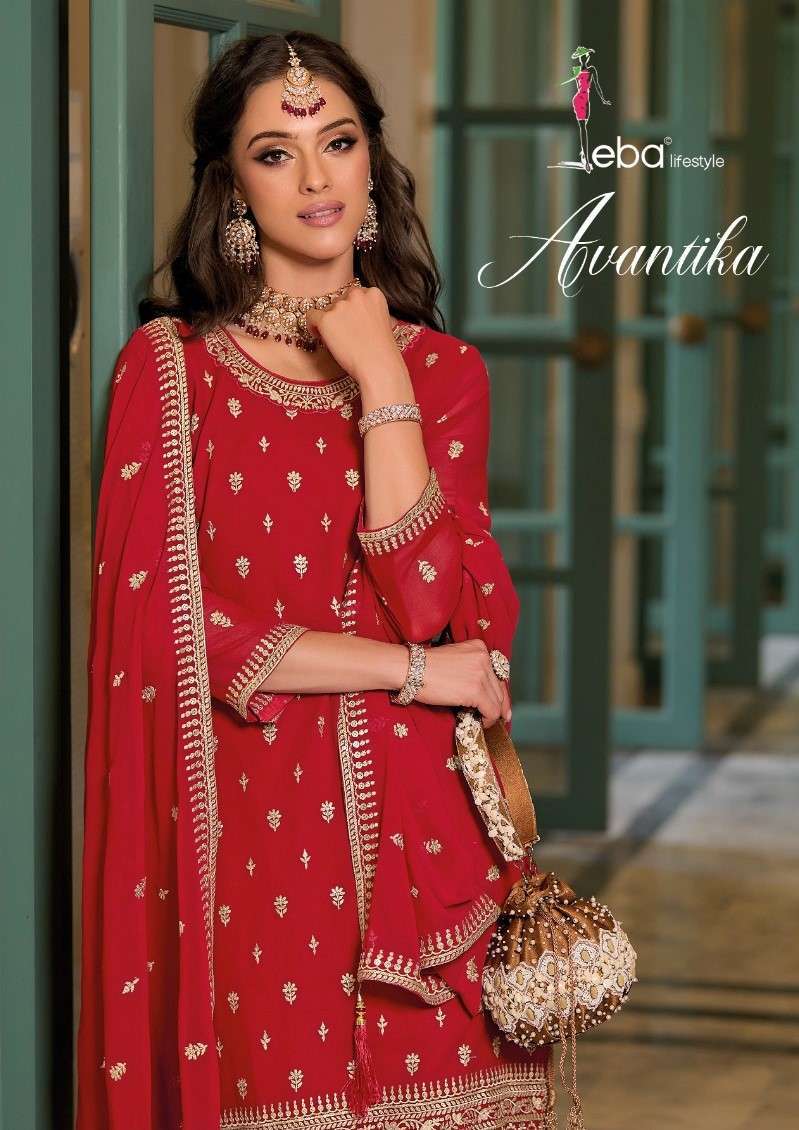 eba lifestyle avantika series 1614-1616 blooming georgette suit